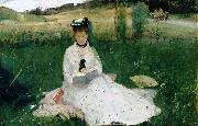 Berthe Morisot Reading, painting